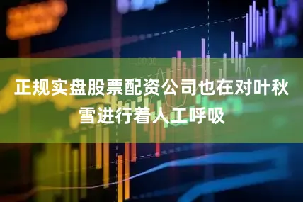 正规实盘股票配资公司也在对叶秋雪进行着人工呼吸